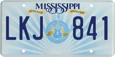 MS license plate LKJ841