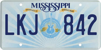 MS license plate LKJ842