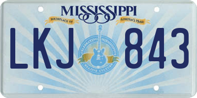 MS license plate LKJ843
