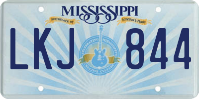 MS license plate LKJ844