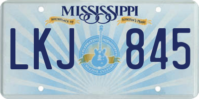 MS license plate LKJ845