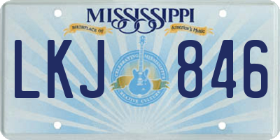 MS license plate LKJ846