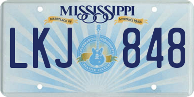 MS license plate LKJ848
