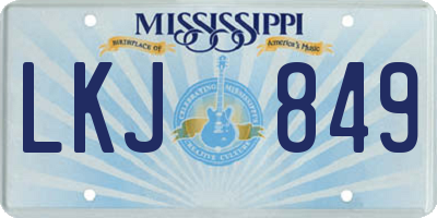 MS license plate LKJ849