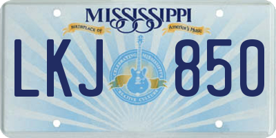 MS license plate LKJ850