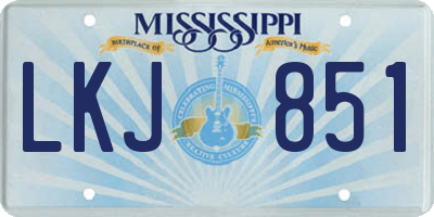 MS license plate LKJ851