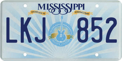 MS license plate LKJ852