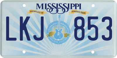 MS license plate LKJ853