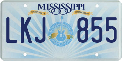 MS license plate LKJ855