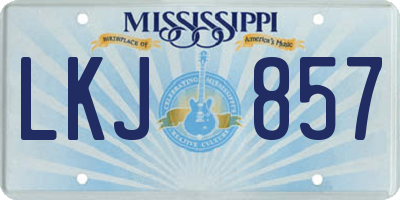MS license plate LKJ857