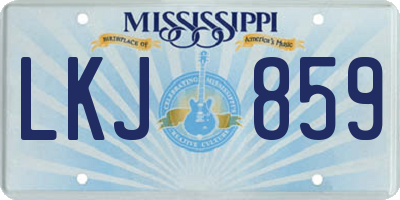 MS license plate LKJ859