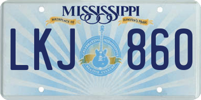 MS license plate LKJ860