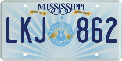 MS license plate LKJ862