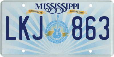 MS license plate LKJ863