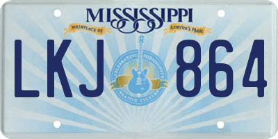 MS license plate LKJ864