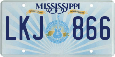 MS license plate LKJ866