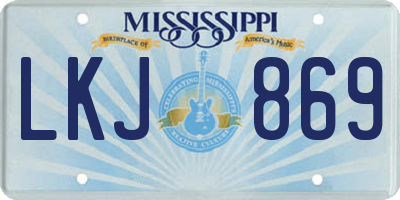 MS license plate LKJ869