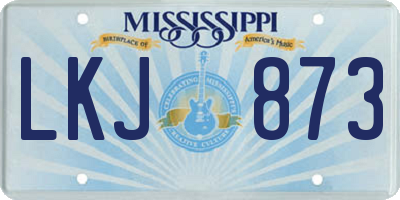 MS license plate LKJ873