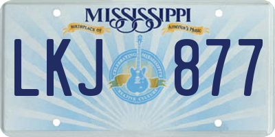 MS license plate LKJ877