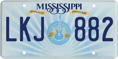 MS license plate LKJ882