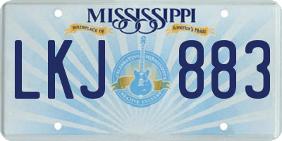 MS license plate LKJ883