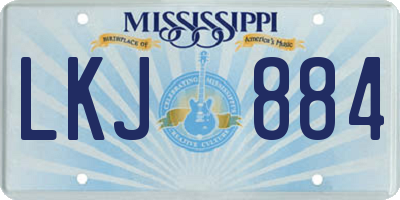 MS license plate LKJ884