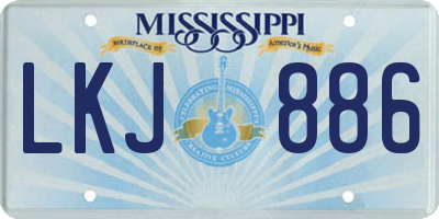 MS license plate LKJ886