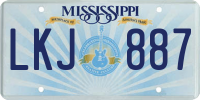 MS license plate LKJ887
