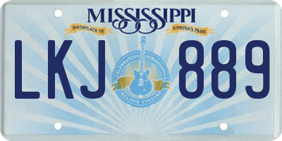 MS license plate LKJ889