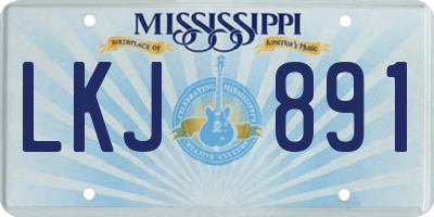 MS license plate LKJ891