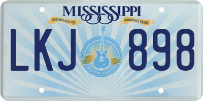 MS license plate LKJ898