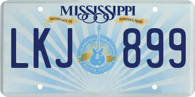 MS license plate LKJ899