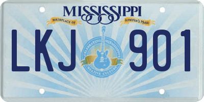 MS license plate LKJ901