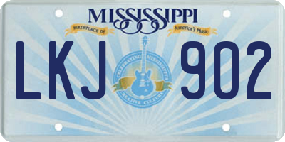 MS license plate LKJ902