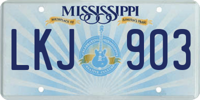 MS license plate LKJ903