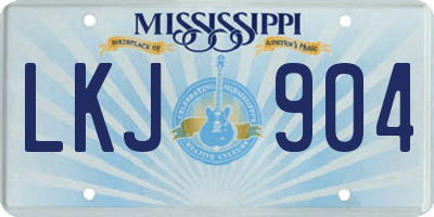 MS license plate LKJ904