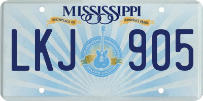 MS license plate LKJ905