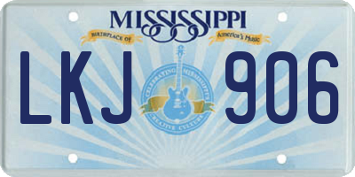 MS license plate LKJ906