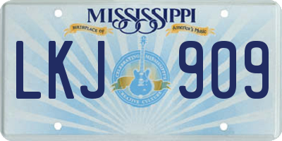 MS license plate LKJ909