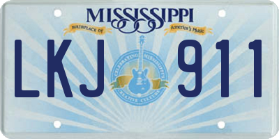 MS license plate LKJ911