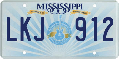 MS license plate LKJ912