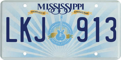 MS license plate LKJ913