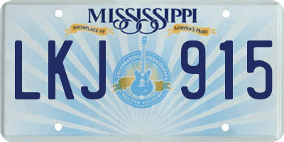 MS license plate LKJ915