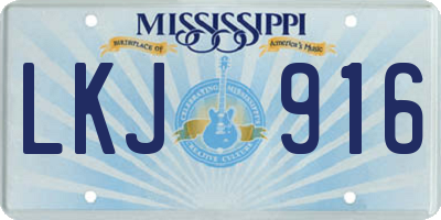 MS license plate LKJ916