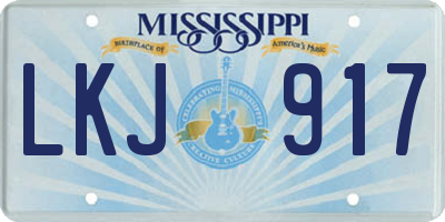 MS license plate LKJ917