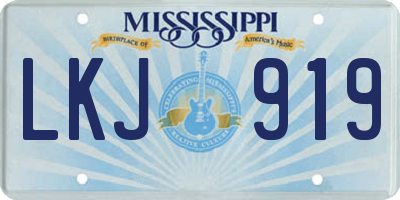 MS license plate LKJ919