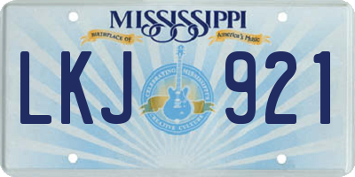MS license plate LKJ921