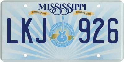 MS license plate LKJ926