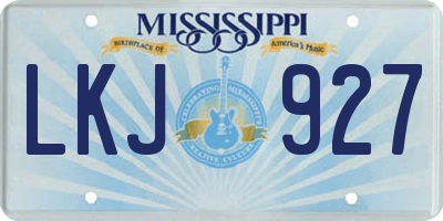 MS license plate LKJ927