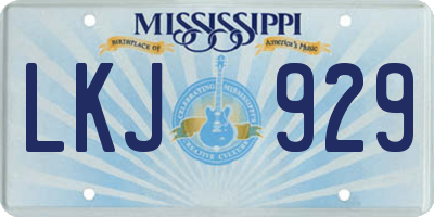MS license plate LKJ929